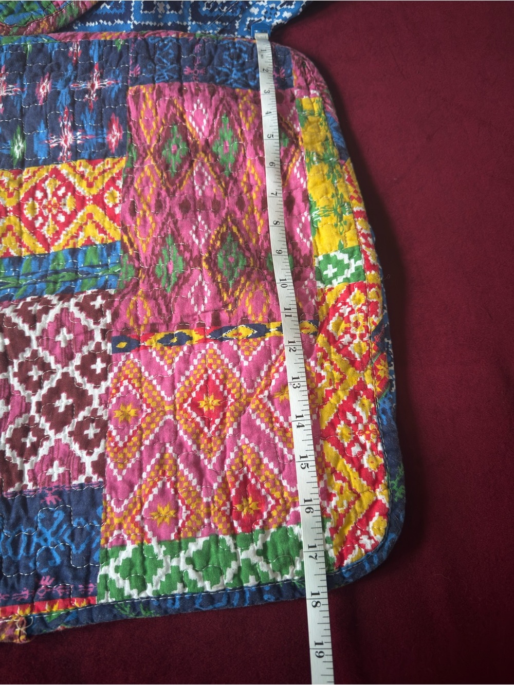 Multicolor Patchwork Boho Quilte with 2 pillow shams - Picture 3 of 6